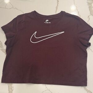 Nike Burgundy Cropped Tee